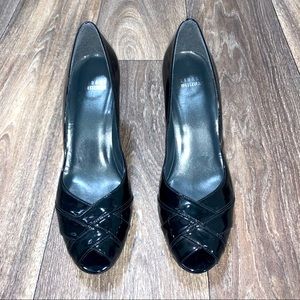Stuart Weitzman Black Peep Toe Heels Size 8.5